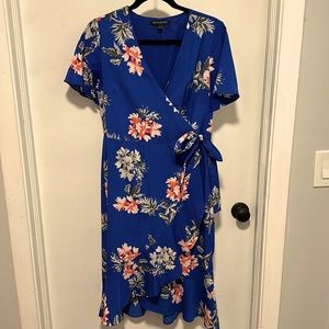 Floral Wrap Midi Dress